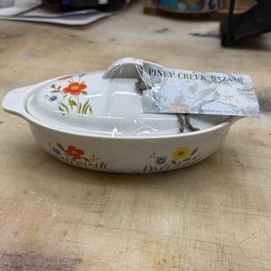 Floral Ceramic Covered Dish